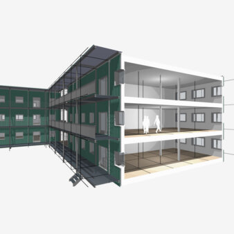 Holzmodulbau - Modulbau aus Holz - Schul-Provisorium